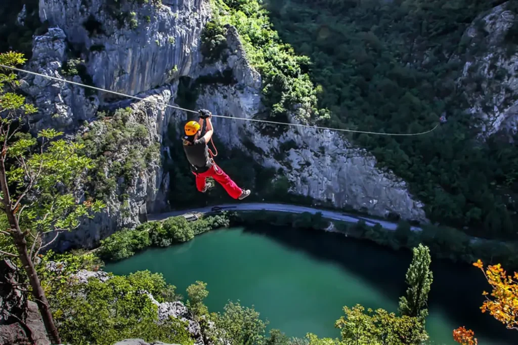 Soaring Through History: Thrilling Cetina Canyon Zipline Adventure in Omis